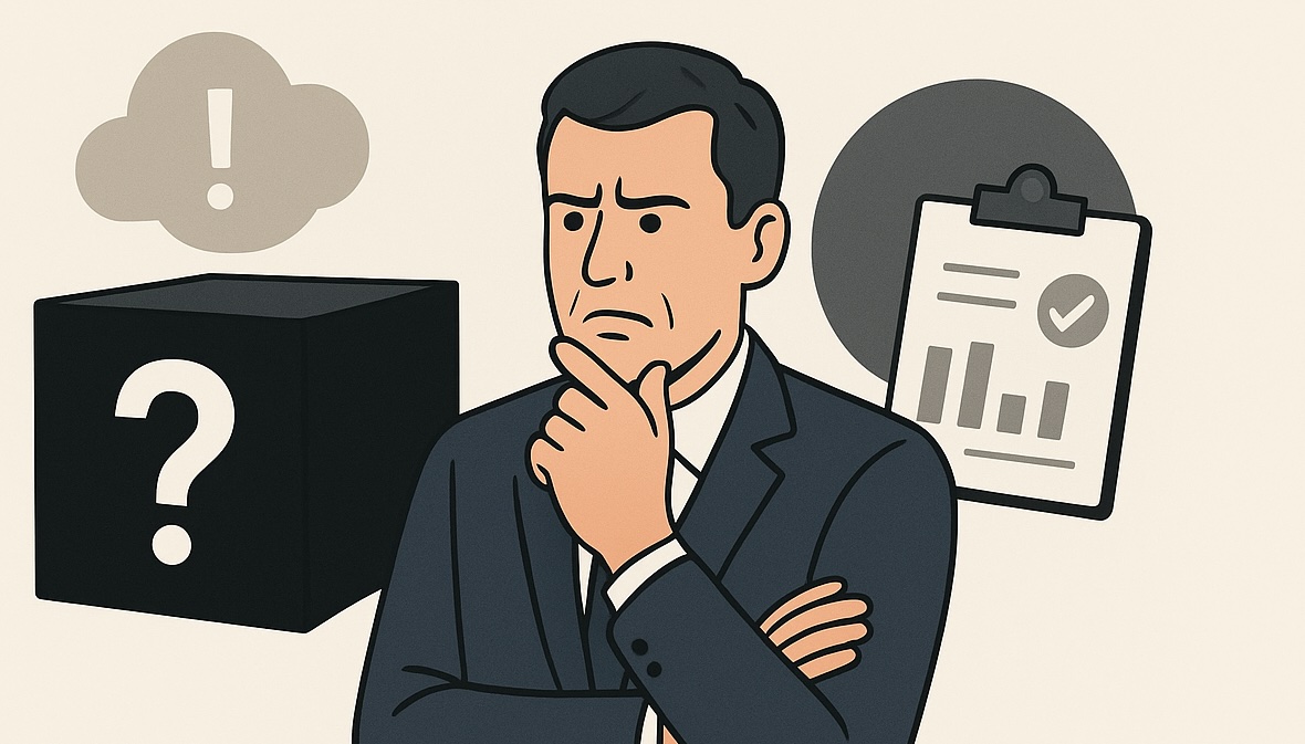 Visualization of a traceable, auditable AI system with clear data flow.